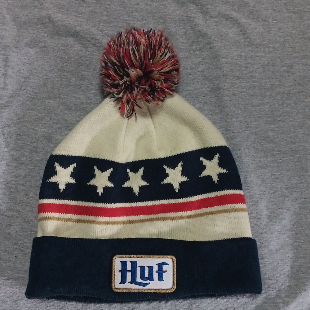 Huf Brand Winter Hat Blue/White/Red One Size Fits All